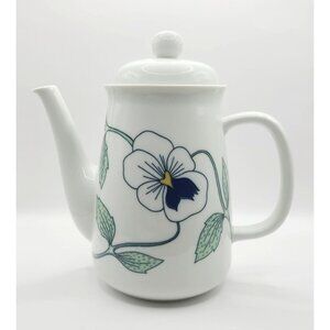 Rorstrand Sweden Sylvia Pattern Coffee Pot Sylvia Leuchovius MCM 70s Rare